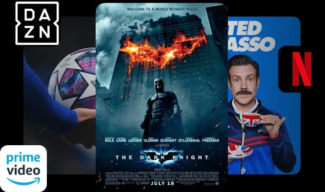 Netflix, prime video, DAZN, films, series en sport — alles op één plek